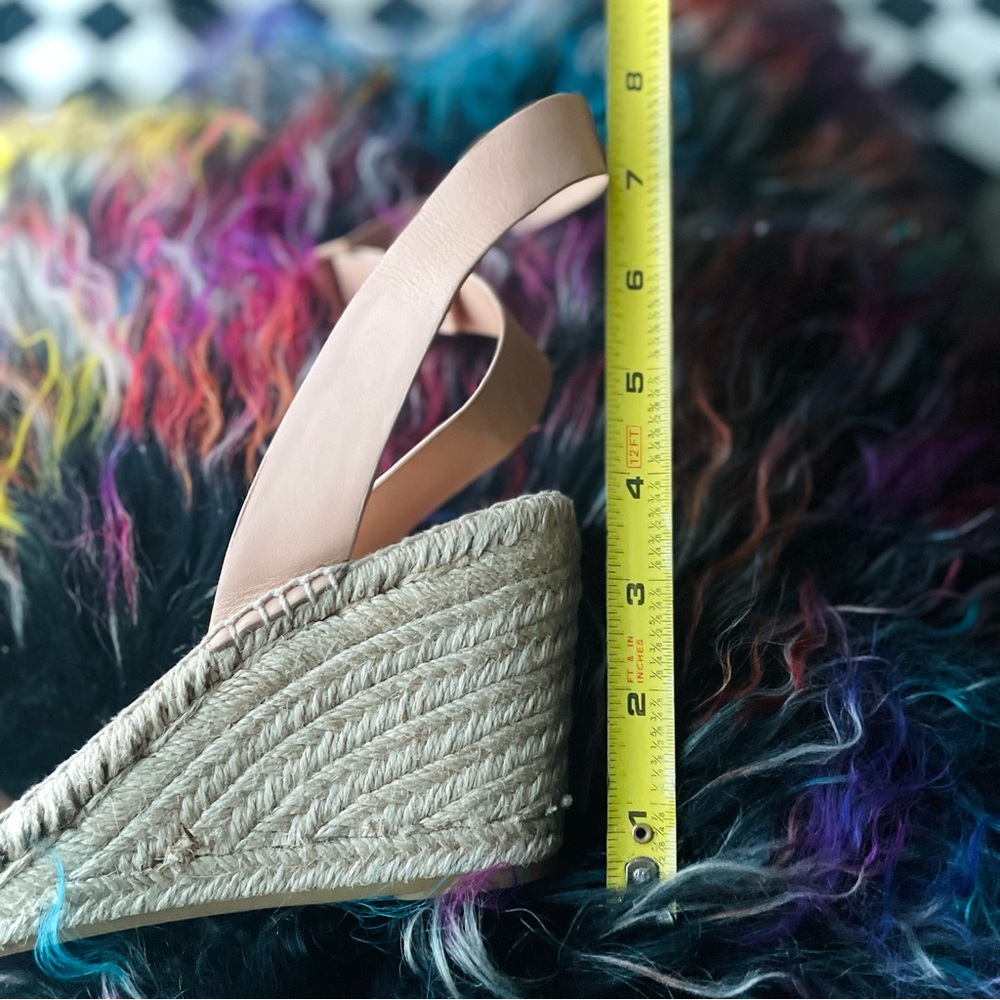 SOLD✨TORY BURCH | 8.5 / 9 | Bima Espadrille Leather Wedge Light Makeup 216 Nude - Picture 5 of 16